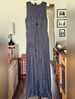 Shakuhachi Black Sleeveless Silk Maxi Dress